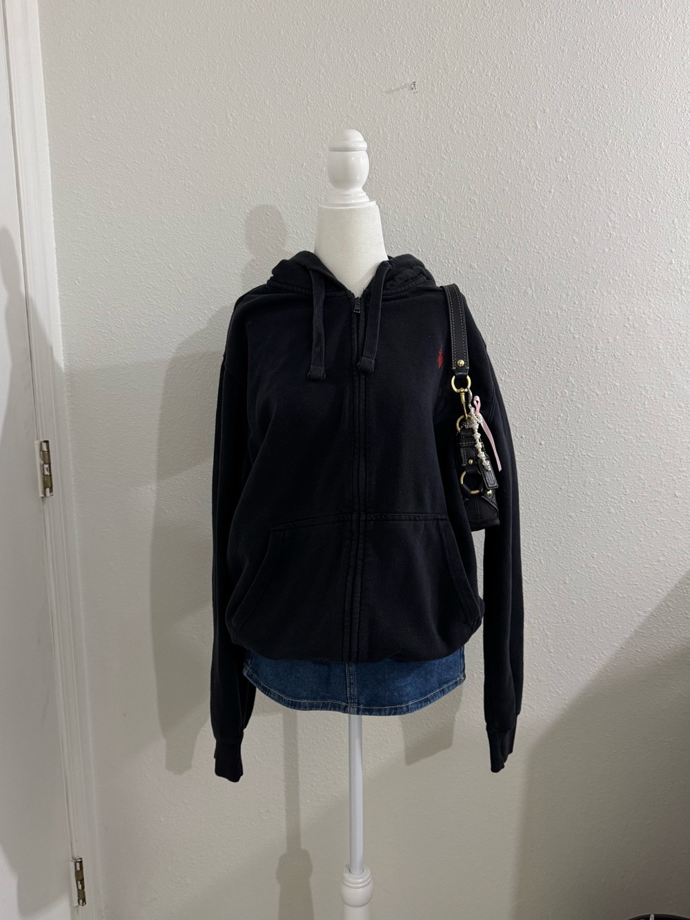 Black polo zip up sweater